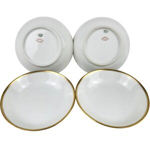 Haviland France Limoges 4 White w/Gold Rim 5" Bowls Appetizer Dessert Dish VTG